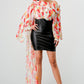 ATHINA FLORAL LEATHER MINI DRESS