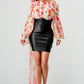 ATHINA FLORAL LEATHER MINI DRESS