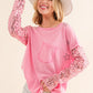 BLUE B Star Printed Shoulder Sequin SLV Top