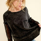 BLUE B Star Printed Shoulder Sequin SLV Top