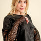 BLUE B Star Printed Shoulder Sequin SLV Top