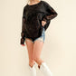 BLUE B Star Printed Shoulder Sequin SLV Top