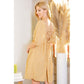 ORANGE FARM CLOTHING Spaghetti Tie Back Puff Sleeve Woven Dress
