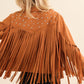 BLUE B Studded Fringe Open Western Jacket