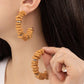 WOOD CHIP C SHAPE HOOP EARRINGS