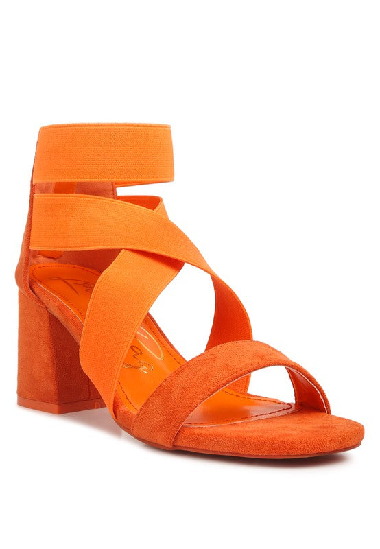 RAG & Co. Elastic Strappy Block Heel Sandals