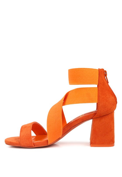 RAG & Co. Elastic Strappy Block Heel Sandals