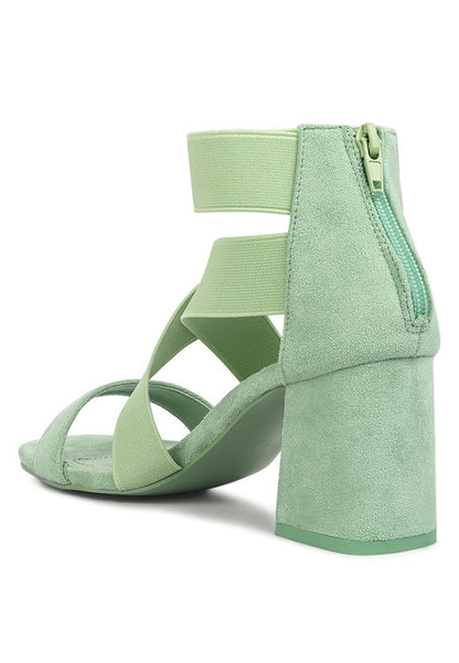 RAG & Co. Elastic Strappy Block Heel Sandals