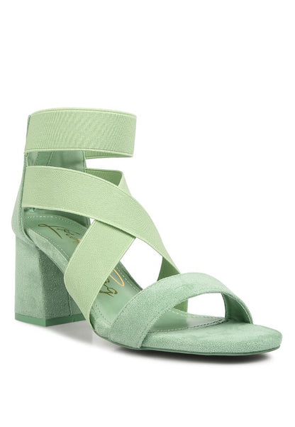 RAG & Co. Elastic Strappy Block Heel Sandals