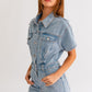 LE LIS Junior Short Sleeve Denim Romper