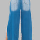 CLAUDE Full Run Split Denim Skirt