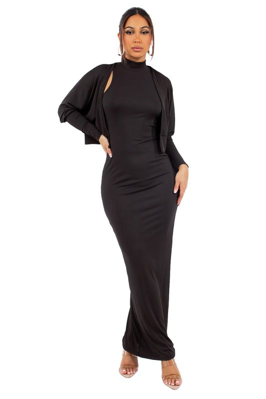 CLAUDE 2 Piece Bodycon Maxi Dress & Jacket Set