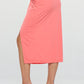 RENEE C.  Midi Skirt with Front Knot and Slit