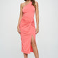 RENEE C.  Midi Skirt with Front Knot and Slit