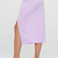 RENEE C. Midi Skirt with Front Knot and Slit