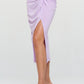 RENEE C. Midi Skirt with Front Knot and Slit