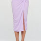 RENEE C. Midi Skirt with Front Knot and Slit