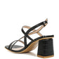 RAG & Co. EFFIEO Croc Texture Block Heel Sandals