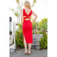 ORANGE FARM CLOTHING Twist Back Side Split Dress-3 Colors