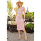 ORANGE FARM CLOTHING Twist Back Side Split Dress-3 Colors