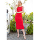ORANGE FARM CLOTHING Twist Back Side Split Dress-3 Colors
