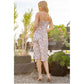 ORANGE FARM CLOTHING Satin Floral Print Cowl Neck Cocktail Dress with Adjustable Straps
