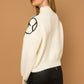 GILLI Flower Embroidery Mock Neck Sweater