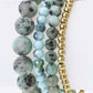 LA JEWELRY Semi Precious Beads Stretch Bracelets Set