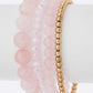 LA JEWELRY Semi Precious Beads Stretch Bracelets Set