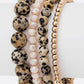 LA JEWELRY Semi Precious Beads Stretch Bracelets Set