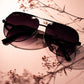 JULIA ROSE Black Gradient Unisex Aviator Sunglasses