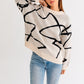 LE LIS Abstract Pattern Oversized Sweater Top