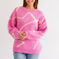 LE LIS Abstract Pattern Oversized Sweater Top