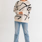 LE LIS Abstract Pattern Oversized Sweater Top