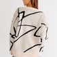 LE LIS Abstract Pattern Oversized Sweater Top
