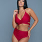 Wicked Sexy 2 Piece Women's Swimsuit with Cutout Haltered Bra