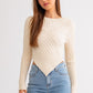 LE LIS Asymmetrical Hem Sweater Top
