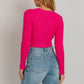 LE LIS Asymmetrical Hem Sweater Top