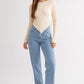 LE LIS Asymmetrical Hem Sweater Top