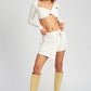EMORY PARK Fashion Ruched Mini Skirt with Side Split