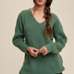 LISTICLE Women's Slouchy V-neck Ribbed Knit Sweater