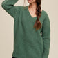 LISTICLE Women's Slouchy V-neck Ribbed Knit Sweater
