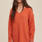 LISTICLE Women's Slouchy V-neck Ribbed Knit Sweater