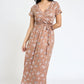 Floral Surplice Bodice Sash Maxi Dress