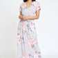 Floral Surplice Bodice Sash Maxi Dress