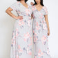 Floral Surplice Bodice Sash Maxi Dress