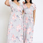 Floral Surplice Bodice Sash Maxi Dress