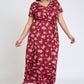 Floral Surplice Bodice Sash Maxi Dress