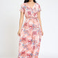 Floral Surplice Bodice Sash Maxi Dress