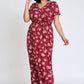 Floral Surplice Bodice Sash Maxi Dress